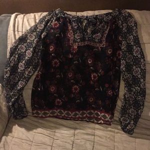 Angie sheer blouse with cut out in back